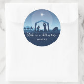 Sticker Rond Religious Christmas Bible Verse Nativity Scene (Sac)