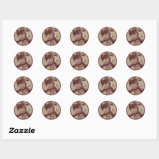 Sticker Rond Relique rustique (Feuille)