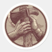 Sticker Rond Relique rustique (Devant)