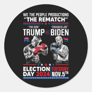 Sticker Rond Rematter Le Don Et Le Croc Joe Biden - Pro Trump