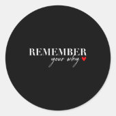 Sticker Rond Remember Your Why Funny Sarcastic Insrational Quot (Devant)
