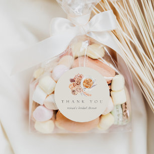 Sticker Rond Remerciement Bohème Floral pour Mariage et Café