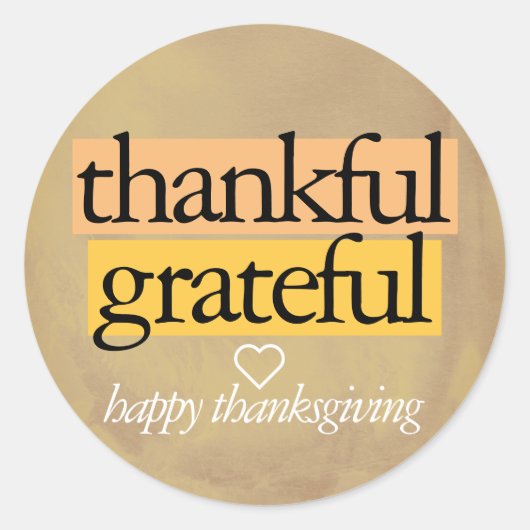 Sticker Rond remerciement : bon thanksgiving (Devant)