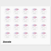 Sticker Rond Remerciement botanique floral violet et rose pouss (Feuille)