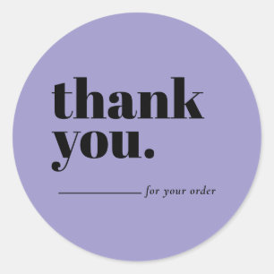 Sticker Rond Remerciement Client Entreprise Lilas Minimaliste