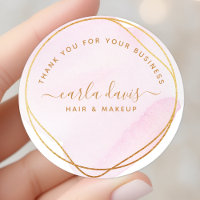 Remerciement d'affaires Cercle Rose Pâle Or