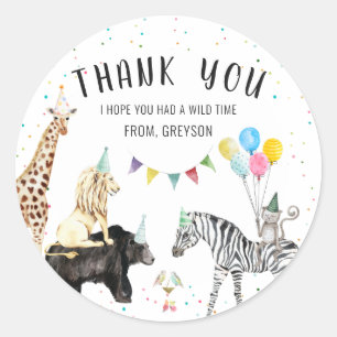 Sticker Rond Remerciement d'animal de fête simple moderne