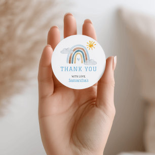 Sticker Rond Remerciement de Baby Shower Bohème Arc-en-Ciel Neu