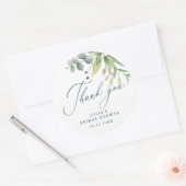 Sticker Rond Remerciement de Baby Shower de verdure (Enveloppe)