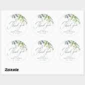 Sticker Rond Remerciement de Baby Shower de verdure (Feuille)