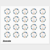 Sticker Rond Remerciement de Baby Shower Naval et Citrouilles B (Feuille)