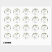 Sticker Rond Remerciement de calligraphie de script Vert Or Ver (Feuille)