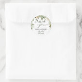 Sticker Rond Remerciement de calligraphie de script Vert Or Ver (Sac)