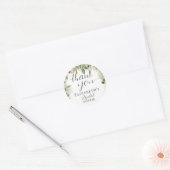 Sticker Rond Remerciement de calligraphie de script Vert Or Ver (Enveloppe)