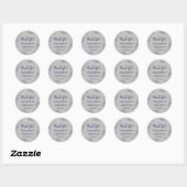 Sticker Rond Remerciement de Fiançailles Navy Silver Lace sur G (Feuille)