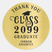 Sticker Rond Remerciement de fin d'études Couleur personnalisée (Devant)