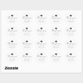 Sticker Rond Remerciement de fin d'études en écriture élégante (Feuille)