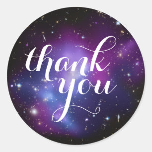 Sticker Rond Remerciement de mariage céleste violet
