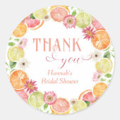 Sticker Rond Remerciement de mariage citronné Main Squeeze (Devant)