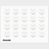 Sticker Rond Remerciement de Mariage de Prairie Fleurie (Feuille)
