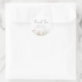 Sticker Rond Remerciement de Mariage de Prairie Fleurie (Sac)