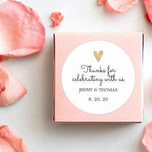 Sticker Rond Remerciement de mariage élégant et propre
