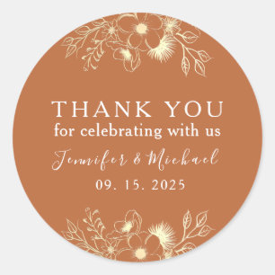 Sticker Rond Remerciement de mariage en terre cuite