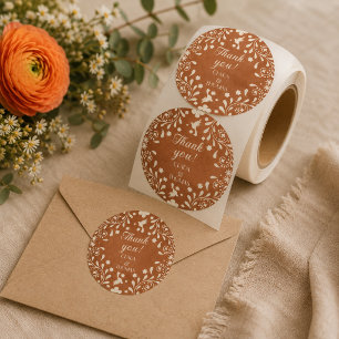 Sticker Rond Remerciement de mariage en terre cuite florale mex