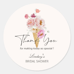 Sticker Rond Remerciement de Mariage Glace Ramassée