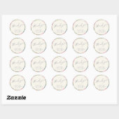 Sticker Rond Remerciement de mariage personnalisé élégant aquar (Feuille)