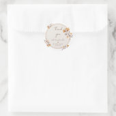 Sticker Rond Remerciement de mariage pour feuille d'automne dor (Sac)