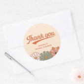 Sticker Rond Remerciement de Mariage Rétro 1970 (Enveloppe)