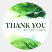 Sticker Rond Remerciement de petite entreprise abstrait aquarel (Devant)