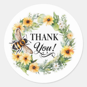 Sticker Rond Remerciement de petite entreprise de fleur d'abeil