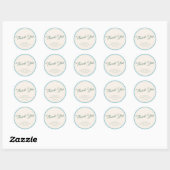 Sticker Rond Remerciement de Remise de Cadeaux de Mariage Bleu  (Feuille)