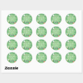 Sticker Rond Remerciement de script de guirlande florale modern (Feuille)