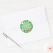 Sticker Rond Remerciement de script de guirlande florale modern (Enveloppe)