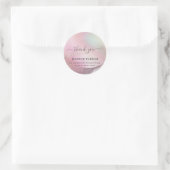 Sticker Rond Remerciement de script moderne abstrait holographi (Sac)