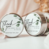 Sticker Rond Remerciement de verdure d'eucalyptus vert sauge