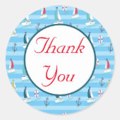 Sticker Rond Remerciement de voilier nautique (Devant)