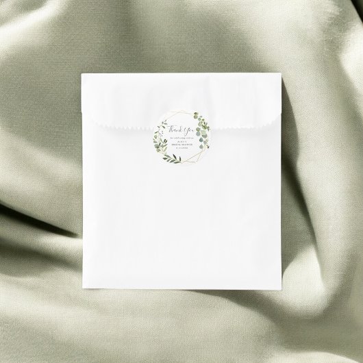 Sticker Rond Remerciement Feuilles de verdure Enterrement de vi