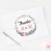 Sticker Rond Remerciement Fleurs Personnalisé (Enveloppe)