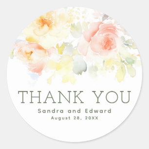 Sticker Rond Remerciement floral