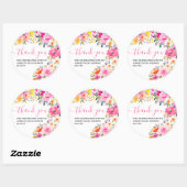 Sticker Rond Remerciement floral aquarelle bohème audacieux (Feuille)