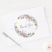 Sticker Rond Remerciement floral lilas (Enveloppe)