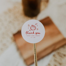 Remerciement Minimaliste pour Baby Shower d'Automn