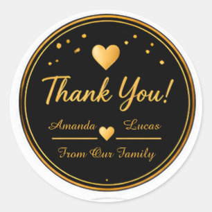 Sticker Rond 🖤 Remerciement Or Petit Entreprise Emballage 🖤