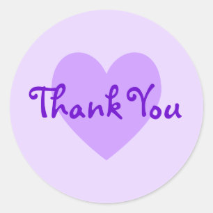 Sticker Rond Remerciement personnalisable Lavande Cœur Violet