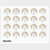 Sticker Rond Remerciement plat aquarelle florale rose (Feuille)
