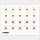 Sticker Rond Remerciement pour Baby Shower Automne Citrouille (Feuille)